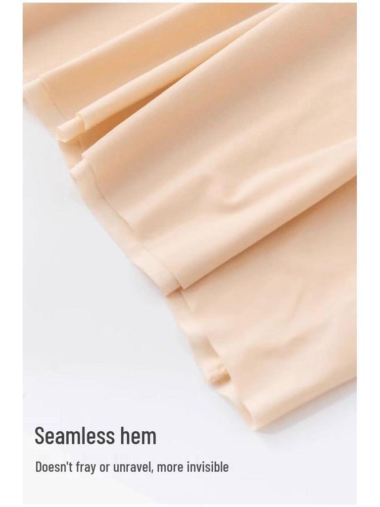 Women's Ultra-Thin Silk Seamless Camisole Slip Dress with Spaghetti Straps