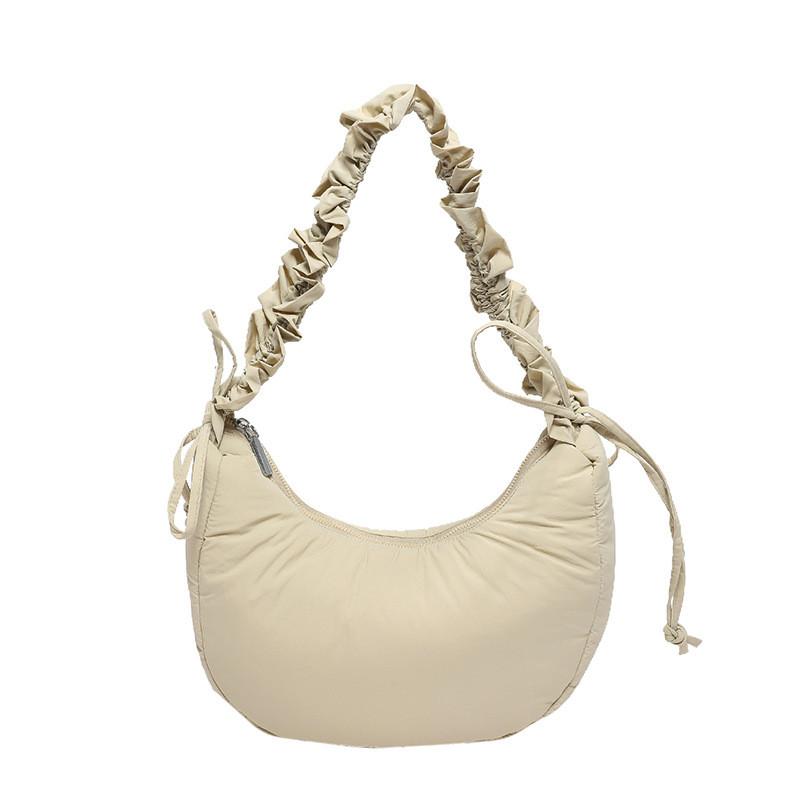 Borsa a Spalla in Nylon 'Cloud' con Design Pieghettato per Uso Quotidiano
