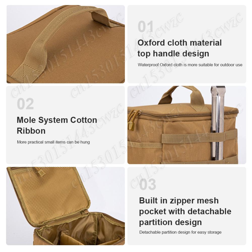 10L campingoppbevaringspose med stor kapasitet gasstankoppbevaringspose Jordspikerverktøyveske Bestikk Håndveske Gasskomfyrbeholder Bæreveske