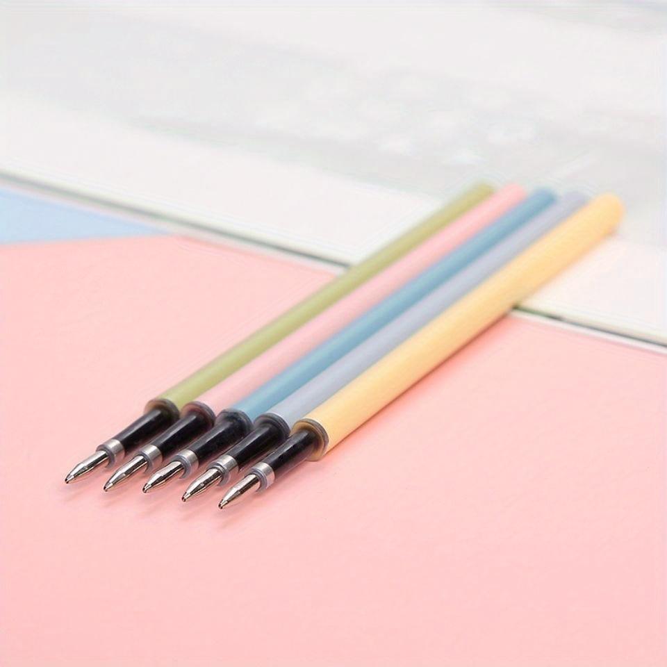 100pcs 0.5mm Vivid Morandi Black Scalable K35Pen Core Lagre Capacity Replaceable Core Press Style Pen Student Essential Office Supplies Back School