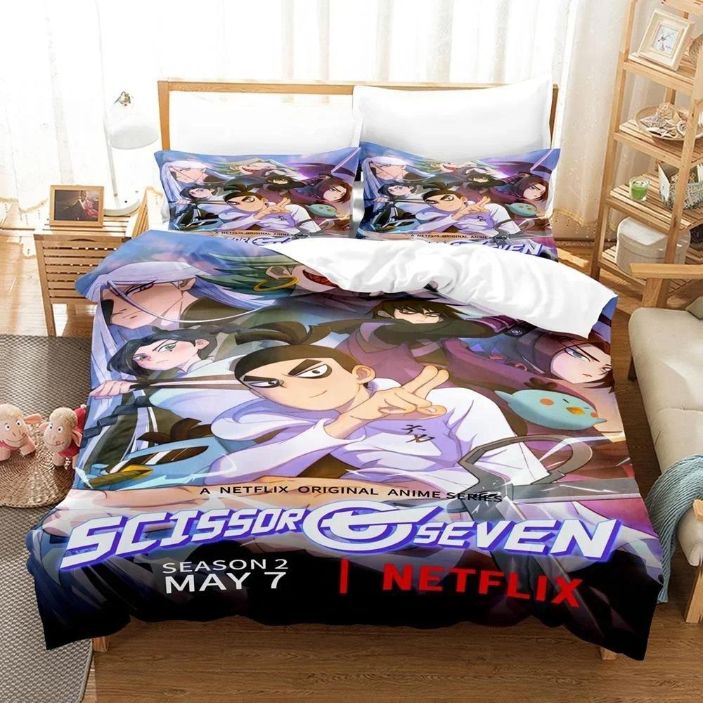 3D Print Anime Scissor Seve Bedding Set Single Twin Full Queen King Size Bed Set Adult Kid Bedroom Duvetcover Sets Home Textiles