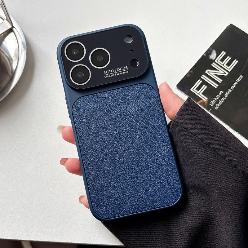 Luxury Bright Candy Colors Leather Case For iPhone 17 16 15 14 13 Pro Max Business Large Window Glass Shockproof Armor Cover