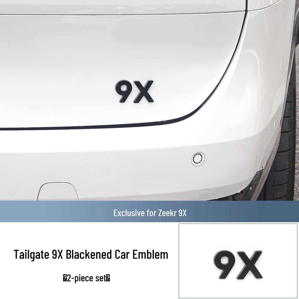 Black Decorative Covers for 9X Car Emblems, Metal Protection Mod Accessories