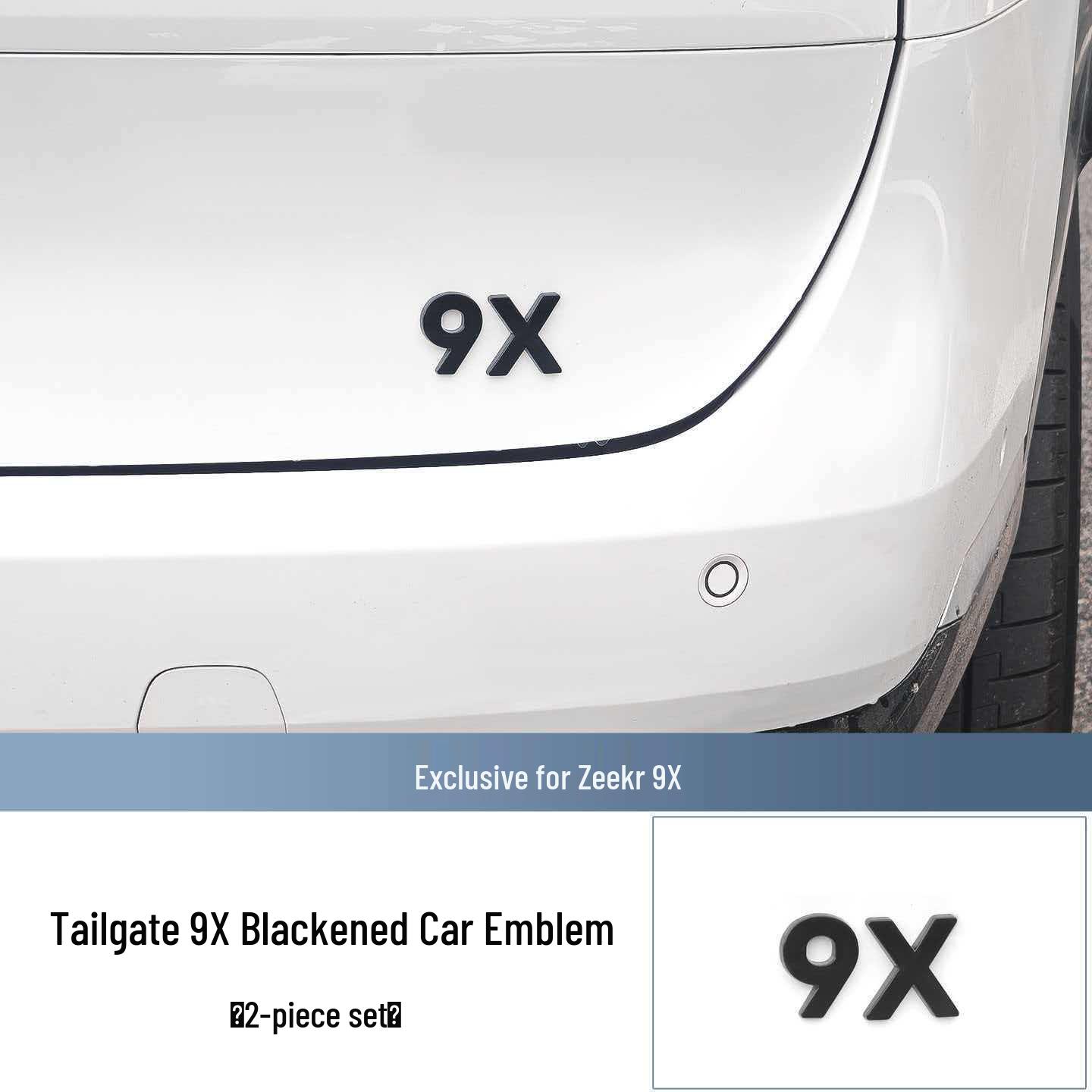 Black Decorative Covers for 9X Car Emblems, Metal Protection Mod Accessories Gloss Black