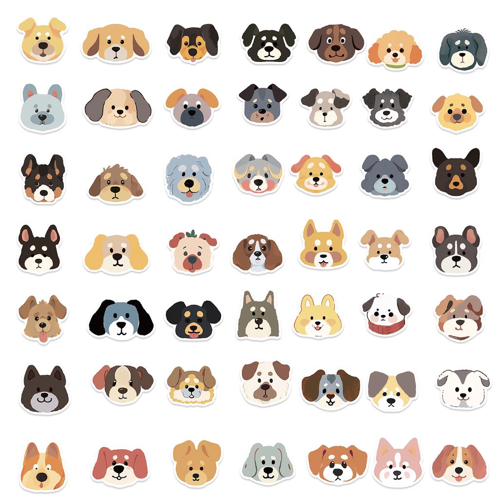 55pcs Cute Dogs Stickers DIY Waterproof Cartoon Graffiti Sticker For Laptop Computer Phone Guitar Luggage Scrapbooking