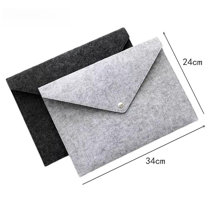 34x24cm Felt File Bags Office Archive Pouchs Conference Material Storage Bag Advertising Promotion Business Buckle Felt Envelope Pouchs Stationery
