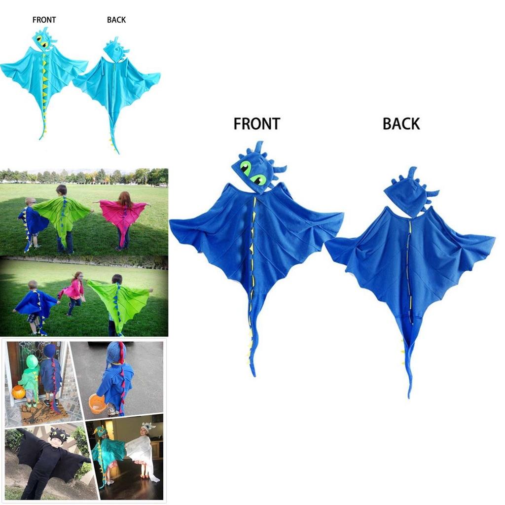 Enchanting Dragon Cloak With Hat Toothless Dragon Costume Cape Perfect For Anime Cosplay