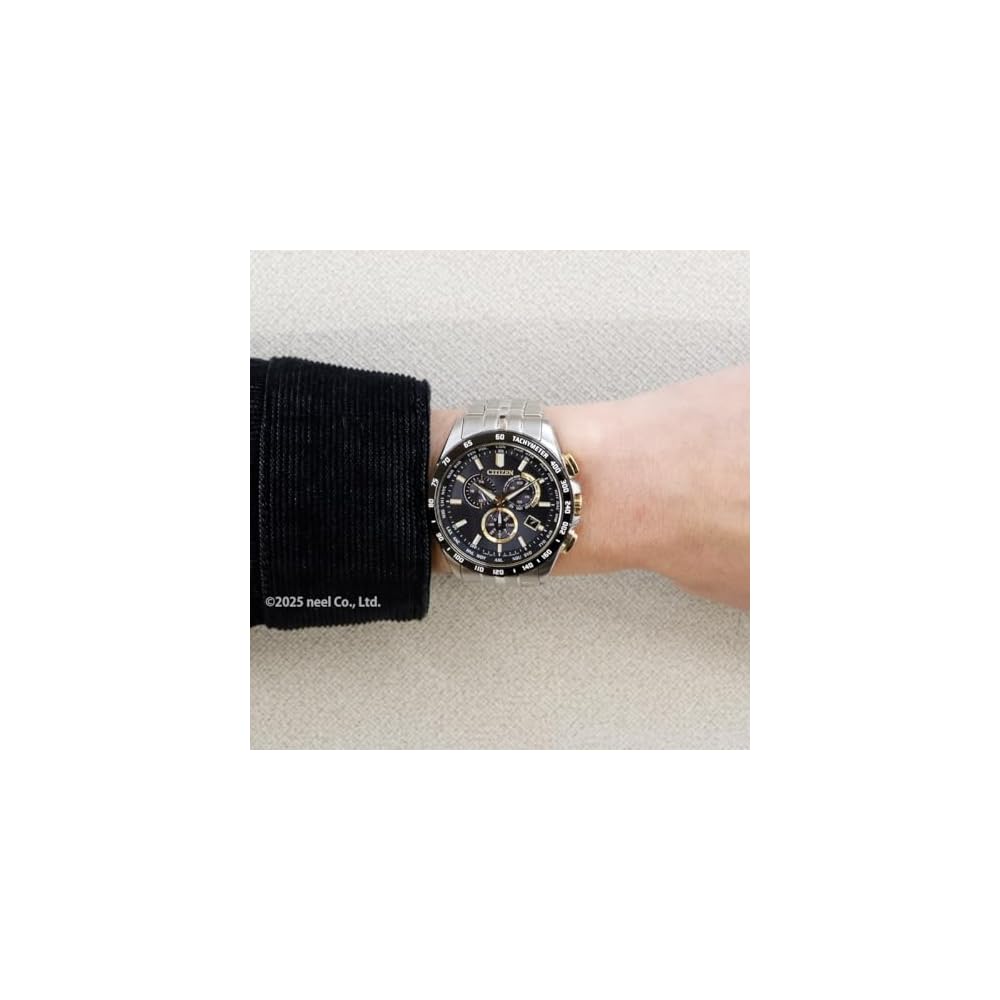 Citizen Hinode Collection Eco-Drive Chronograph Watch Gold Black 200m Water Resistant Sapphire Glass Men's