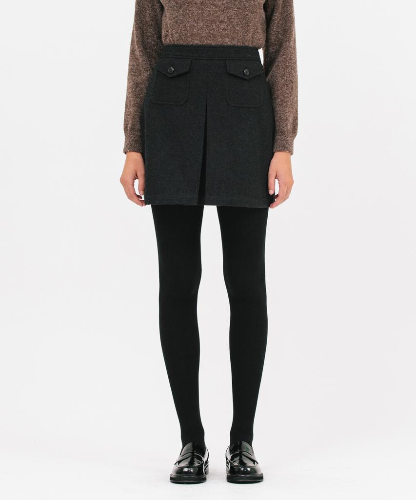 Jun By Jun K Pocket Wool Short Skirt_Black