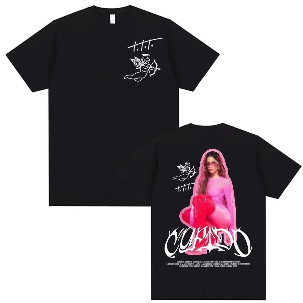 Singer Tini Stoessel Cupidos Album Graphic Tshirt for Men Fashion 2026 Spring7Summer Pure Cotton Printed Casual Top