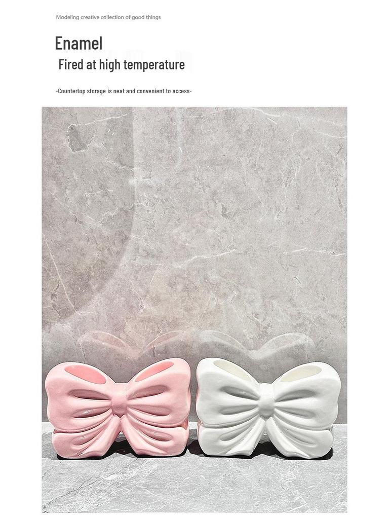 Girlish Heart Bow Ceramic Electric Toothbrush & Toothpaste Holder