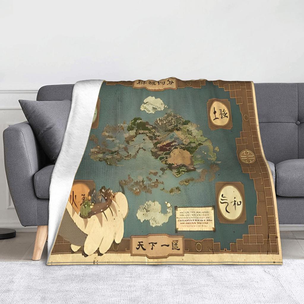Aang Glider Pattern Blanket Fleece Summer Air Conditioning Avatars Anime Airbenders Multi-function Throw Blankets for Bedding