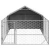 VidaXL Outdoor Dog Kennel Enclosure 4x2x1.5 M Galvanized Steel, Outdoor Dog Cage, Large Dog Cage, Kennel 3329235