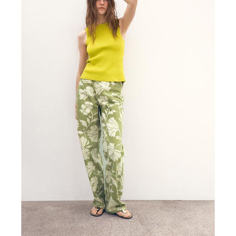 Summer New Product Women's Clothes Minimalist Style Round Neck Back with Rib Sleeveless Knitting Tops 3471026