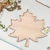 Christmas Themed Maples Leaf Snacks Tray Natural Wood Grooved Serving Dish for Candy Nut Holiday Table Decors