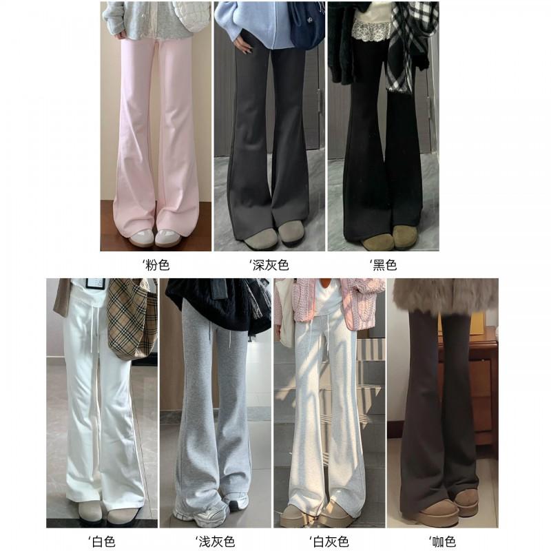 Womens High Waist Flared Sweatpants Slim Fit Casual Loose Trousers All-Match