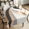 1 Stück Moderner Leichter Luxus Tischdecke - Rechteckige Polyester Tischabdeckung mit Elegantem Schwarz-, Weiß- und Beigestreifen-Design, Maschinenwaschbar - Ideal für