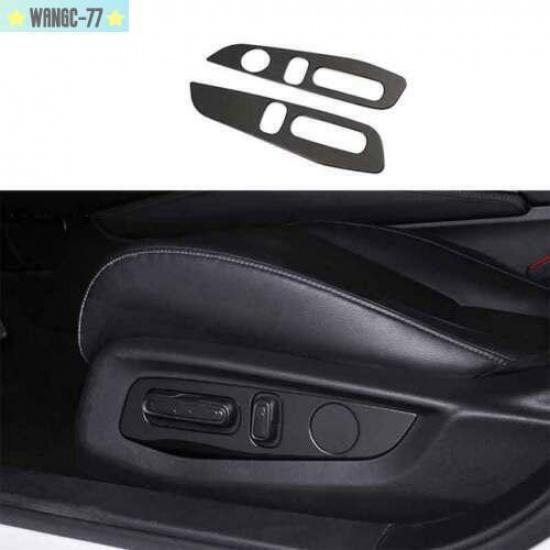 Black Steel Seat Adjust Handle Button Panel Trim 2PCS For Honda Accord 2018-