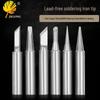 Lead-Free Electric Soldering Iron Tip Set: Flat, Bent, and Knife Tips for 936 Station