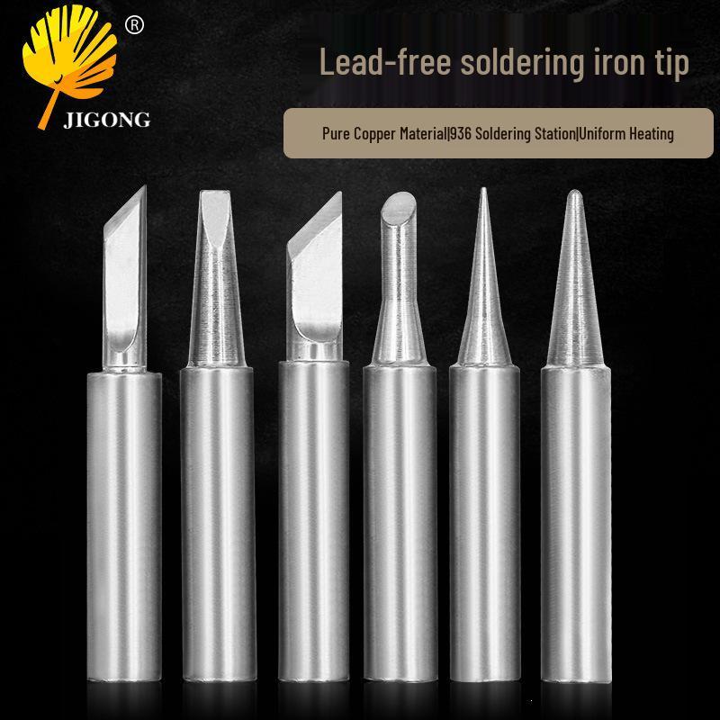 Lead-Free Electric Soldering Iron Tip Set: Flat, Bent, and Knife Tips for 936 Station