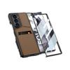 Samsung Z Fold 6 Card Holder Stand Case - Premium Leather with Film Integrated Protection