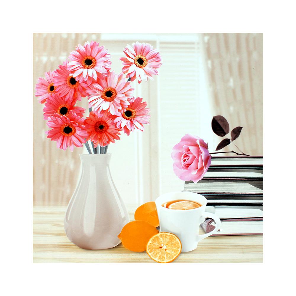 Vase Rosa Blumen Poster Blumendruck Dekorative Leinwandmalerei Schlafzimmer Wohnzimmer Rahmenlose Wandkunst