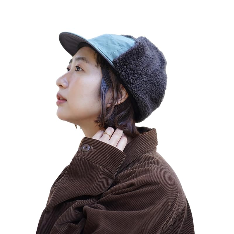 

[Nakota] hat rokuyon cross flight cap ear flap cap big size men s ladies Light water repellent snowboarding winter cute fashionable black Free (M)
