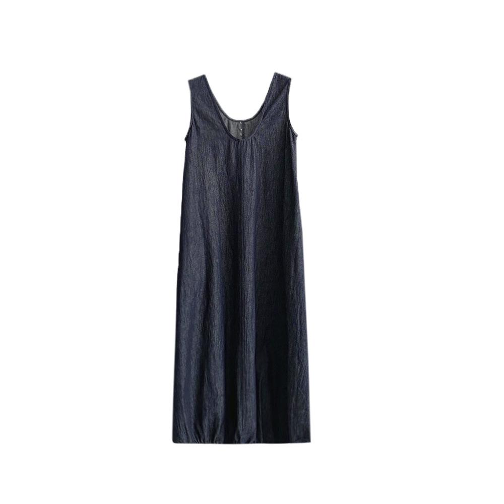 

Evertrue Sleeveless Loose Korean Style Summer Dress for Women (2025 Collection) One Size синий