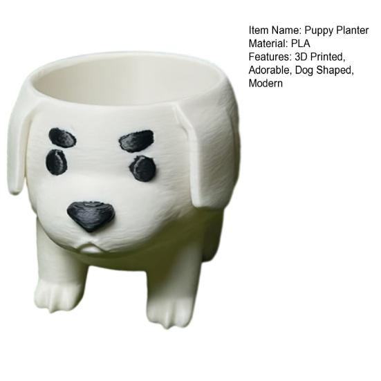 jijijing 2 Pcs Dog Planter Pot, Funny 3D Printed Animal Planter, Cute Puppy Flower Pot for Home Office Indoor Outdoor Decor