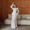 Women's Round Neck Ruffle Sleeve Waist-Gather Dress - 2025 Autumn Collection