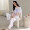 Flower Blossom Liying Spring Women's Short sleeved Pants Pajama Letter Printed Simple and Comfortable Pajama HK