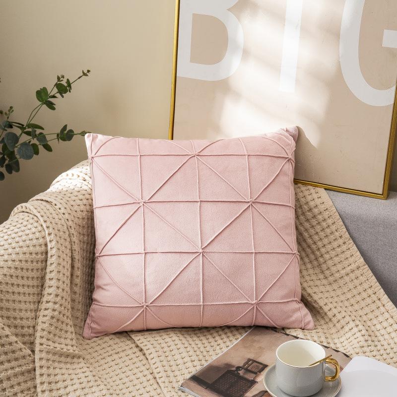 Skin-friendly Velvet Pillow Cushions, High-end Geometric Simple Bedside Tatami