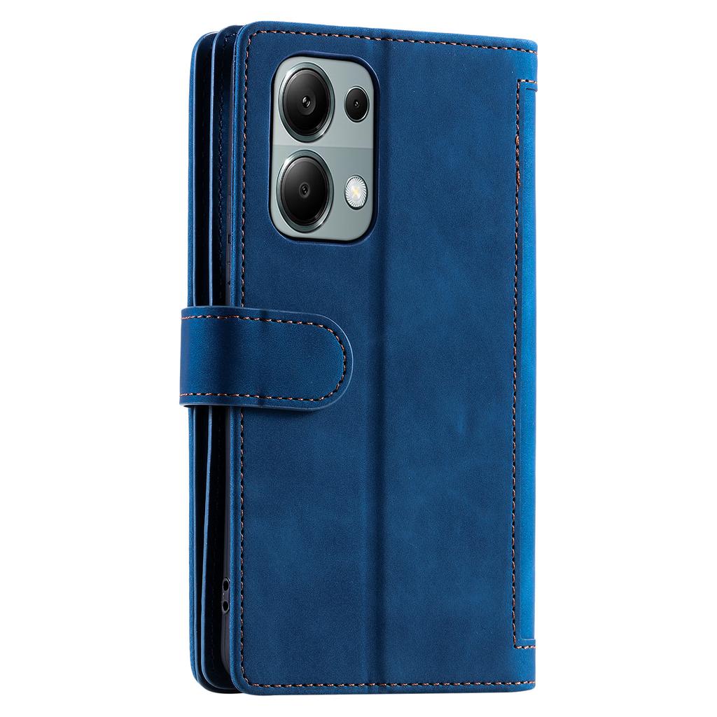 For Xiaomi Redmi Note 13 Pro 4G/Poco M6 Pro 4G Case Zipper Leather Cover with 9 Card Slots