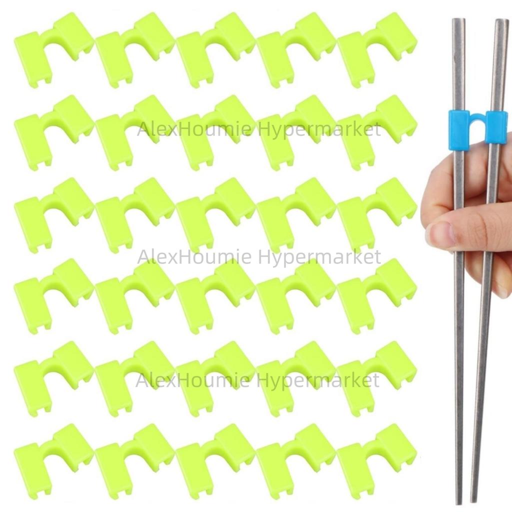 30PCS Chopstick Helper Training Kit Chopsticks Connector Reusable Plastic Training Chopstick Helper for Beginner Trainer Learner