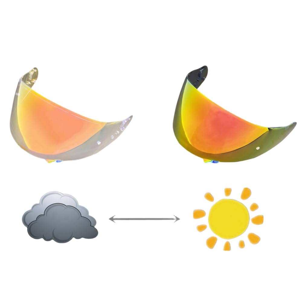 

Wayocfei PHOTOCHROMIC Shield Helmet UV Aftermarket Replacement for Motorcycle Red CNS-1 [Compatible with GT-Air/GT-Air2/NEOTEC/OPTICSON] Visor,