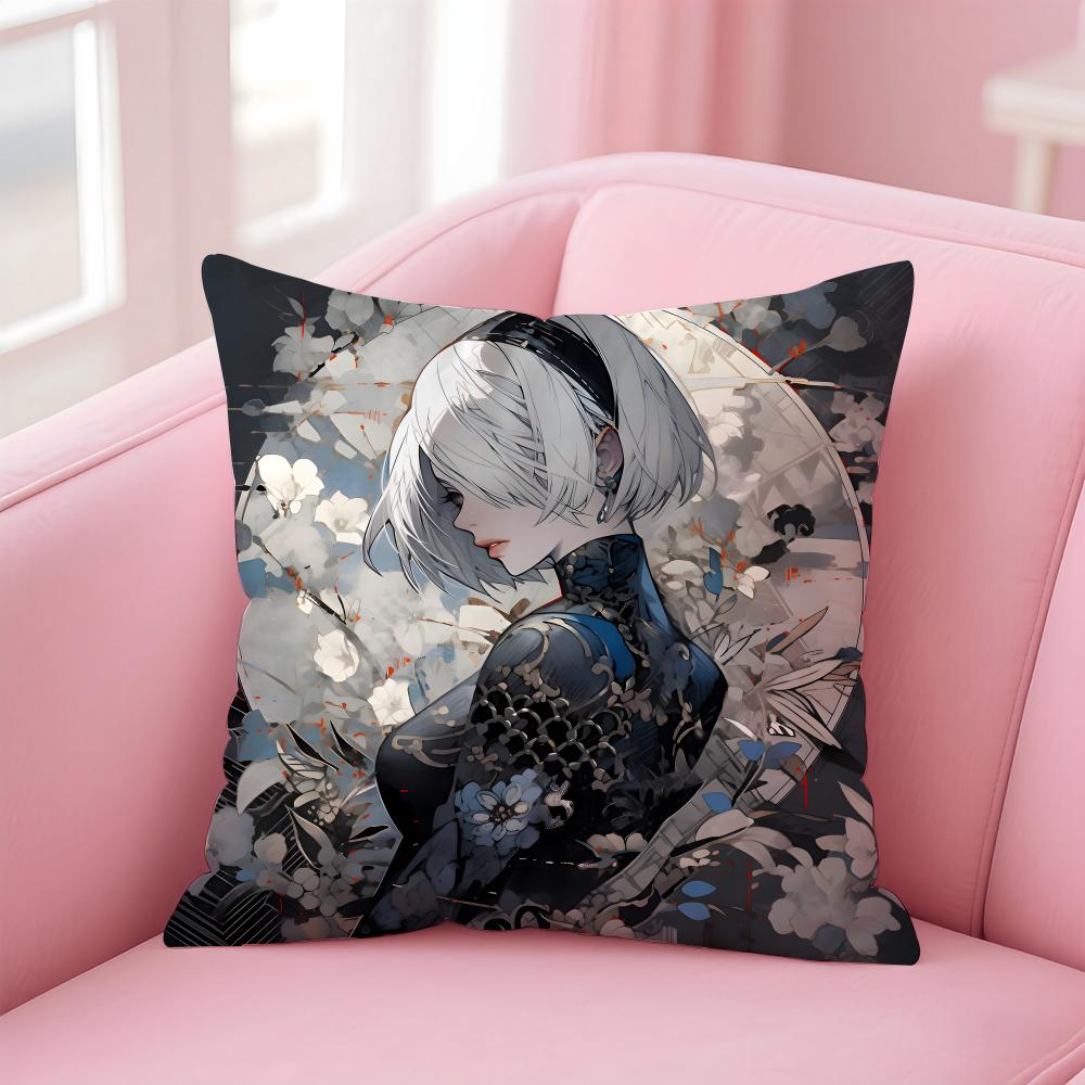 game N-Nier A-Automata Cushion Cover Comfortable Reversible Pillow Cover Ideal for Car Sofa Bedroom & Beyond