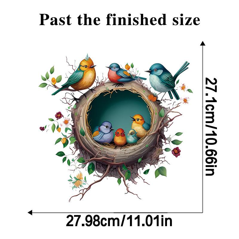 

Наклейка на стену с изображением птичьего гнезда для ванной комнаты, водонепроницаемые наклейки для туалета 30x30cm