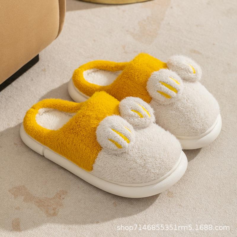 Зимние женские милые мультяшные кошачьи когти с толстым бархатом противоскользящие теплые — фото 8