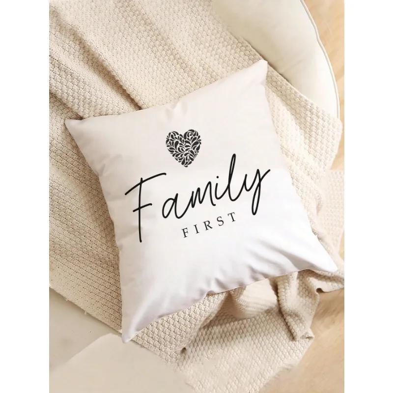 

Простой домашний чехол на подушку с принтом букв, современная наволочка, декоративная накидка на диван, чехол на подушку (подушка не входит в комплект) 66x66cm чёрный