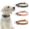 Retro PU-Leder Haustierhalsband mit doppeltem Metall-D-Ring-Design und Präzisionsnähten, geeignet für große und mittlere Hunde, Haustierbedarf