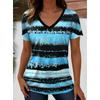 T-shirt Estiva da Donna con Stampa Astratta Manica Corta Top Stampati Casual