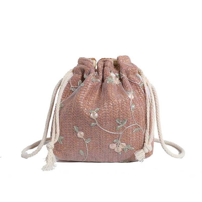 Stylish 2024 Summer Fashionable Womens Bucket Bag Large Capacity Woven Shoulder Bag