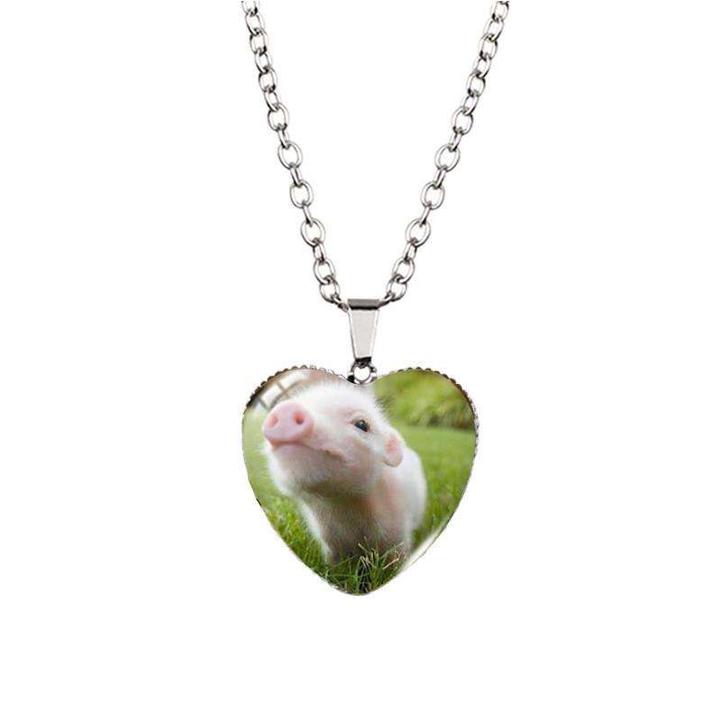 Adorabile Collana con Pietra del Tempo Animale a Forma di Cuore con Affascinante Ciondolo Gatto per Donne