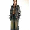 Women's American Retro Plaid Long-Sleeve Shirt - Casual, Sweet, High-End, and Versatile