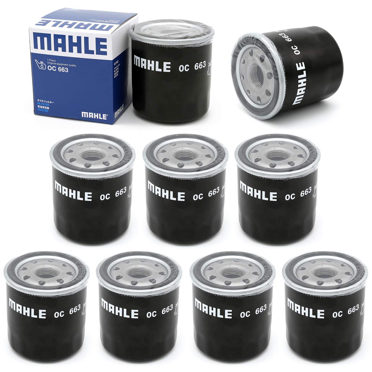

MAHLE Oil Filter OC663 (Set of 10) for Japanese Vehicles, Compatible with Vitz, Voxy, Esquire, Camry, Carina, Voltz, Auris, etc.