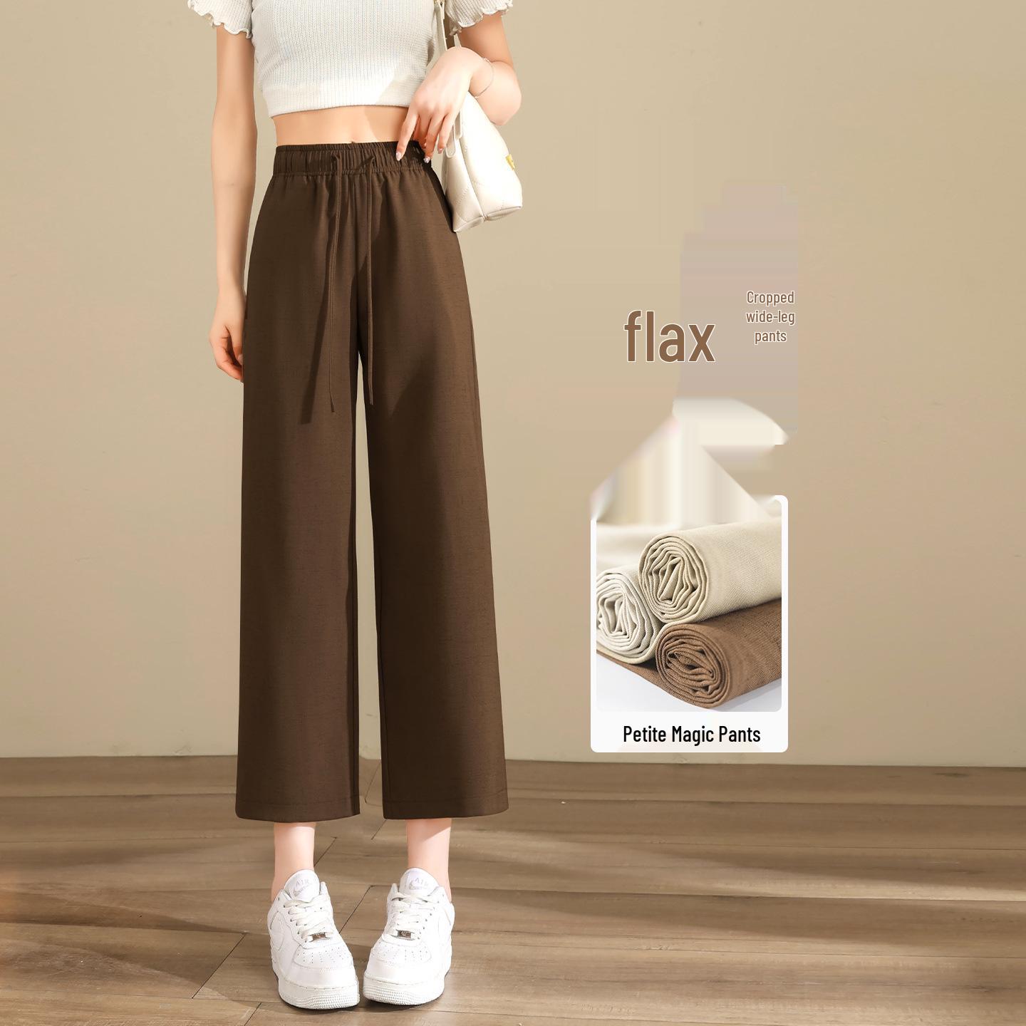 

Petite Women s Lightweight Linen Pants - Summer 2025 Straight-Leg & Wide-Leg Styles L/28 (111-120 lbs)