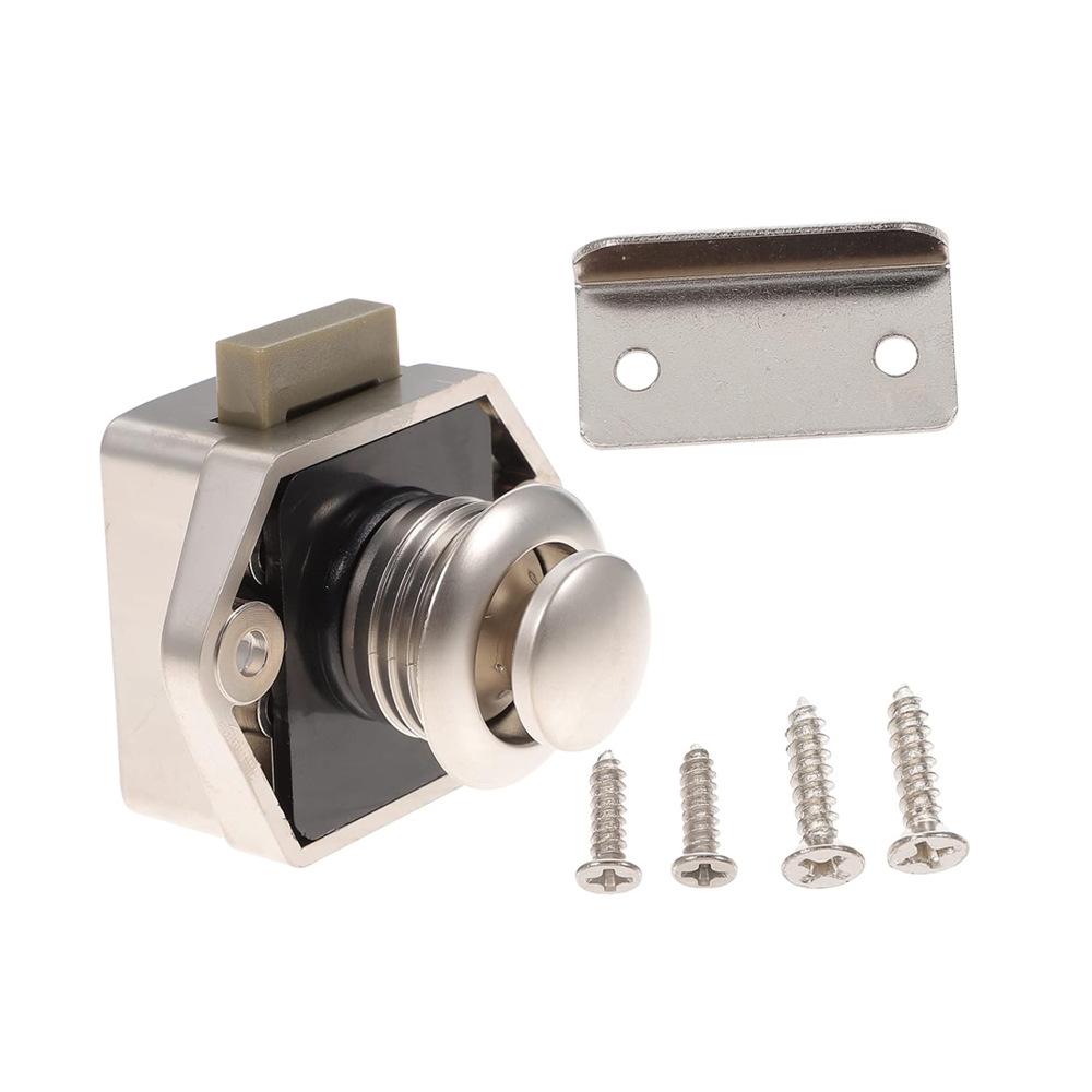 

Ручка дверцы шкафа для автодома с кнопочным замком JA102-PN Pearl Nickel Small