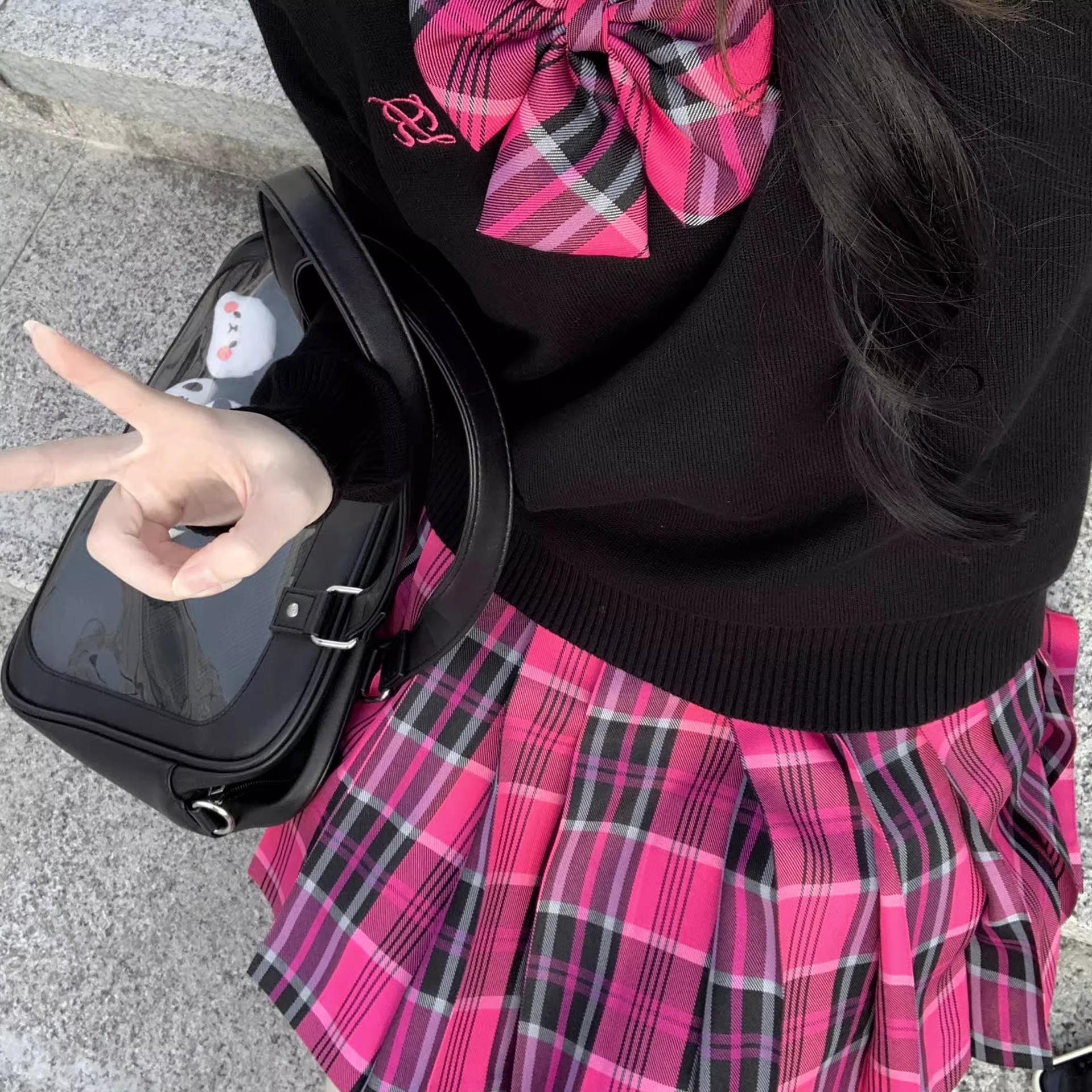 

Xiaomei Аутентичная юбка-плиссе JK - Осенне-зимний академический стиль, комплект юбки миди S