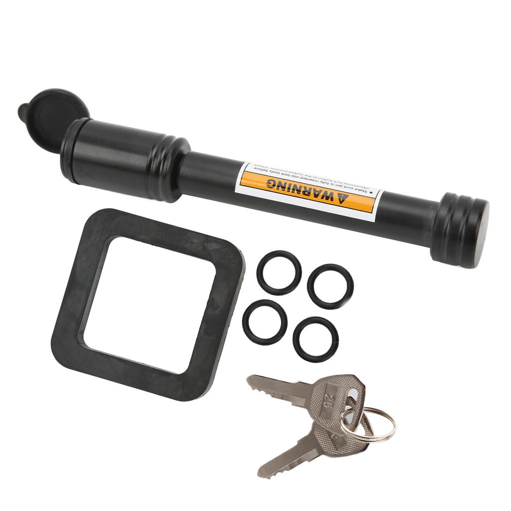 5 8in Trailer Hitch Receiver Pin Lock with 2in Silencer Pad Tubular Keys O Rings for Car Truck Hitch Ball Carrier