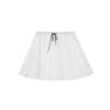 Interpret Beauty Summer 2025 Preppy Pleated A-line Midi Skirt with Drawstring Waist (S5108)